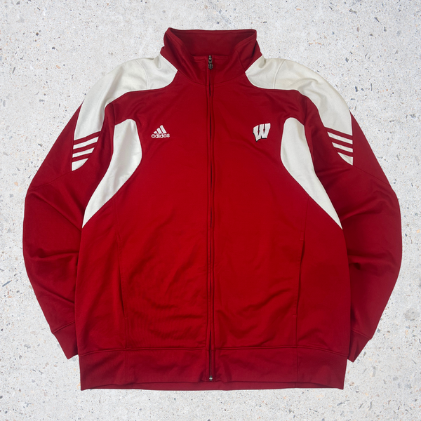 Adidas Wisconsin Badgers Zip Up - Red and White - XL
